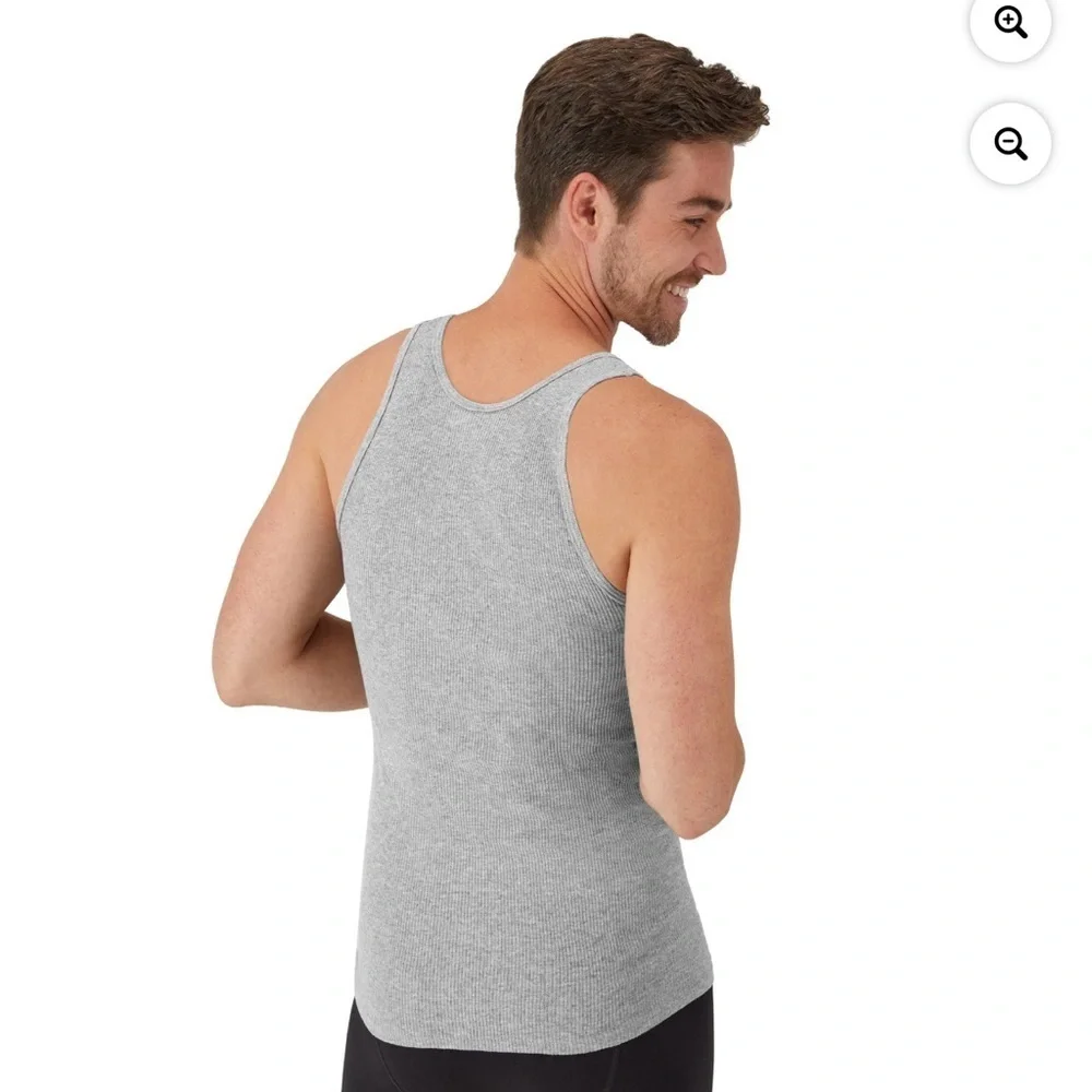 Hanes Tank Top Undershirt, Moisture-Wicking, Cotton Ribbed Tanks, 2-Pack x2 - Picture 5 of 9